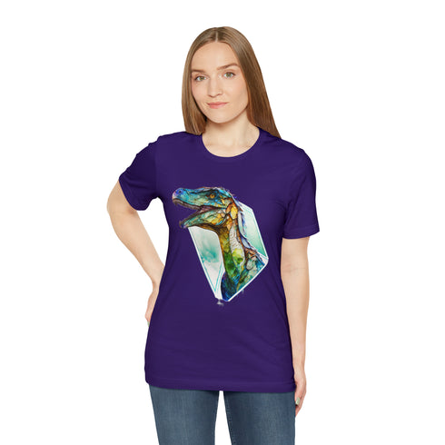 Stained Glass Velociraptor - Short Sleeve Tee